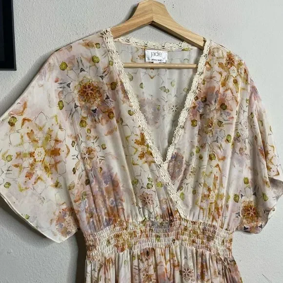 Johnny Was Floral Midi Dress in Blush Pink, Cream and Gold - Picture 4 of 9